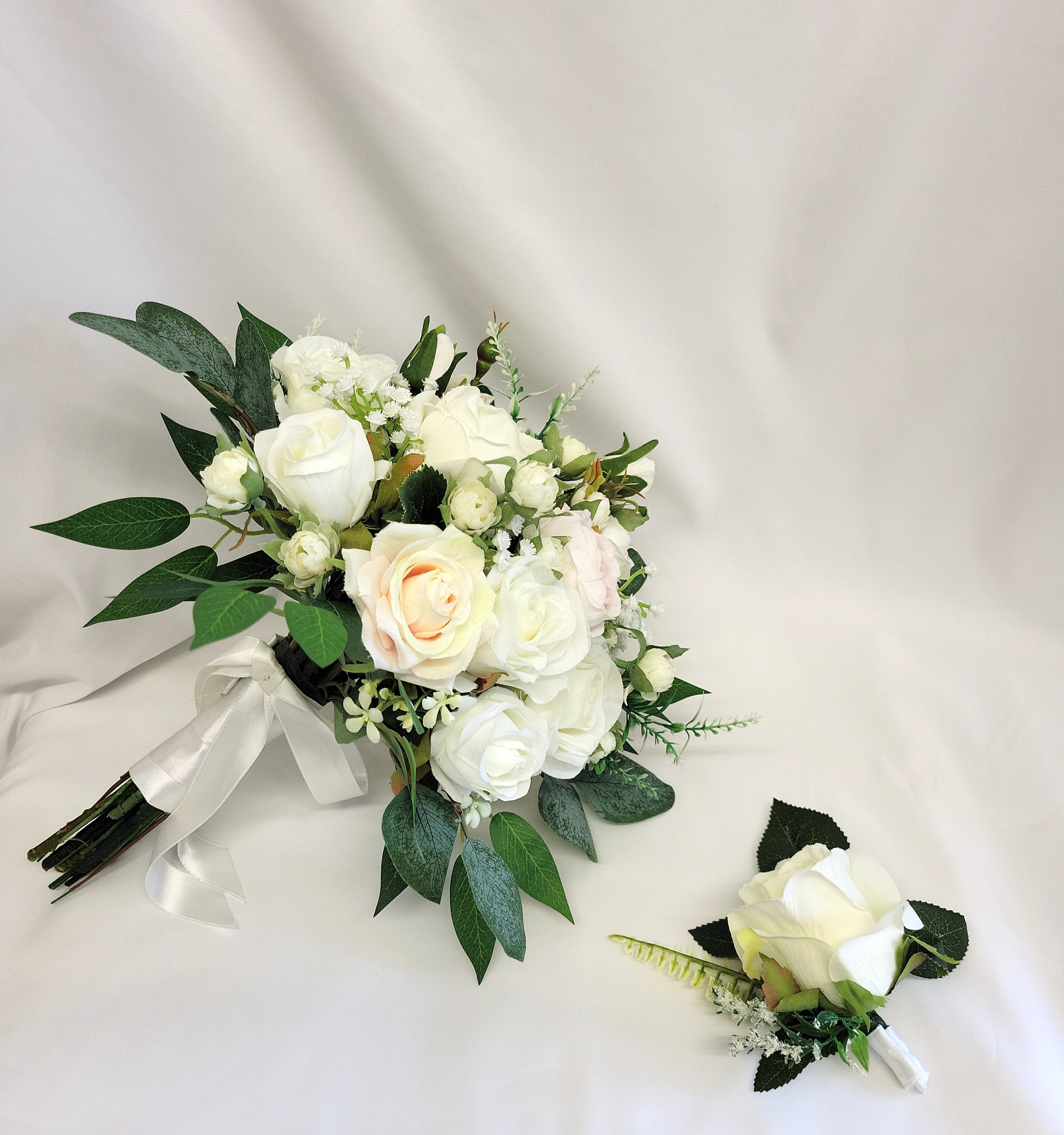 Ivory & Vintage Pink Bridal Bouquet