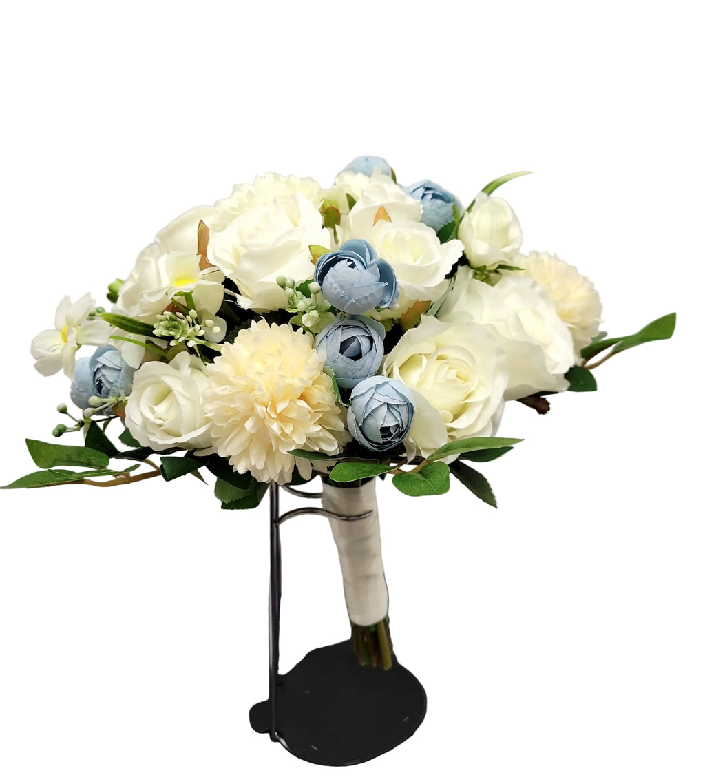 Blue and Ivory Bridal Bouquet