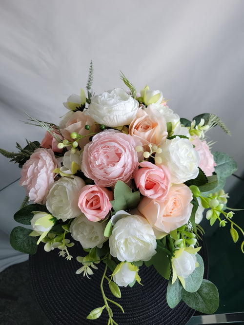 Ivory and Pink Peony Bridal Bouquet
