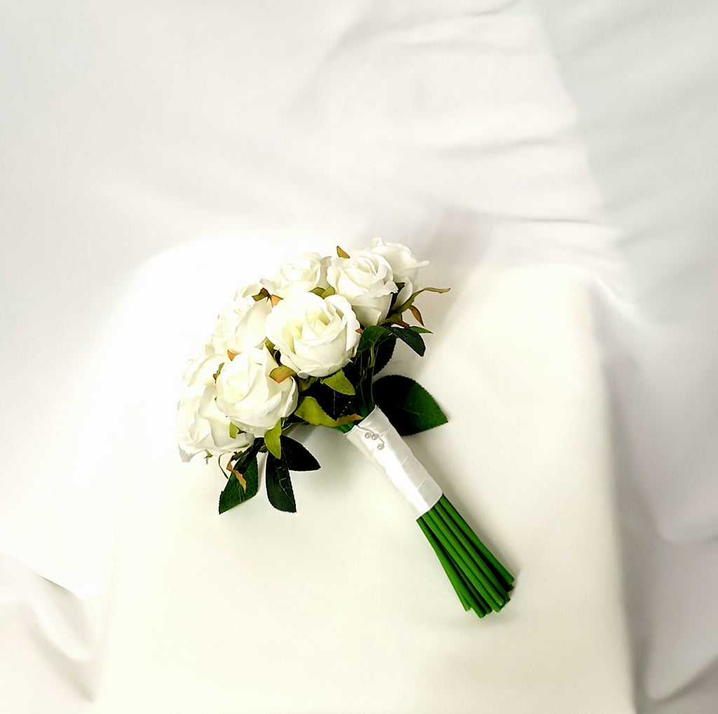 White Rose Bridesmaid Bouquet