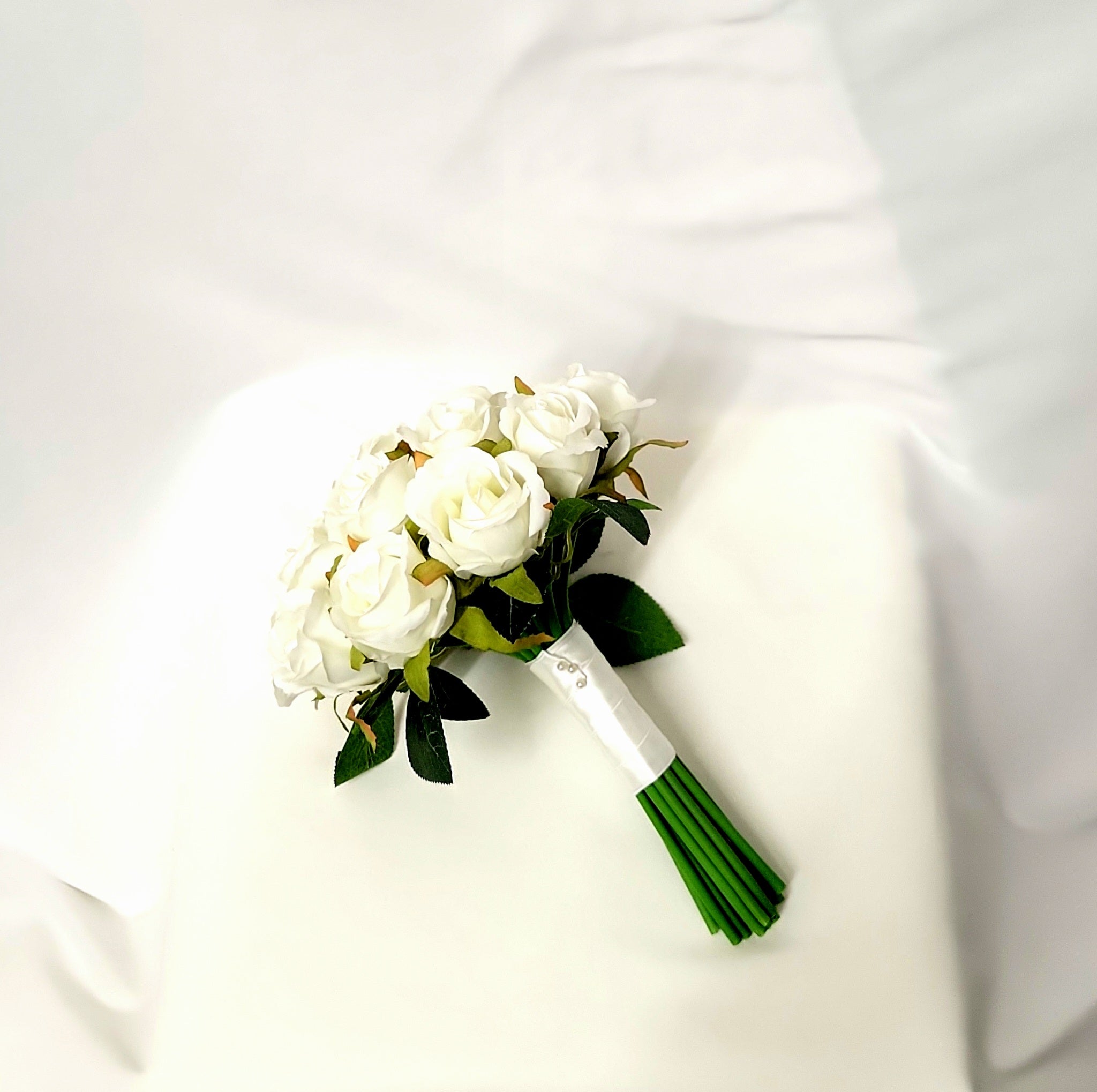 White Rose Bridesmaid Bouquet