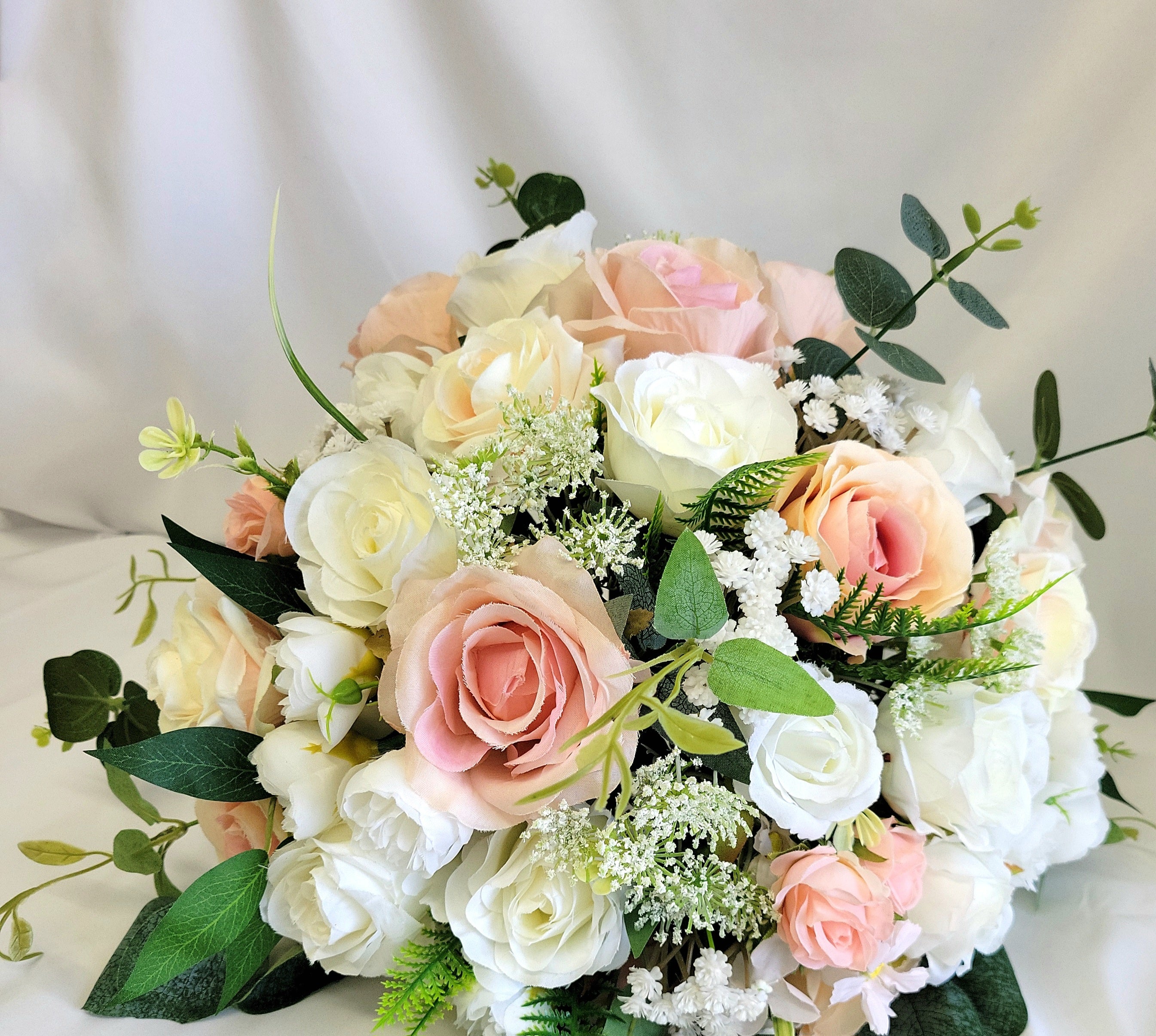 Vintage Style Pink & Ivory Bridal Bouquet