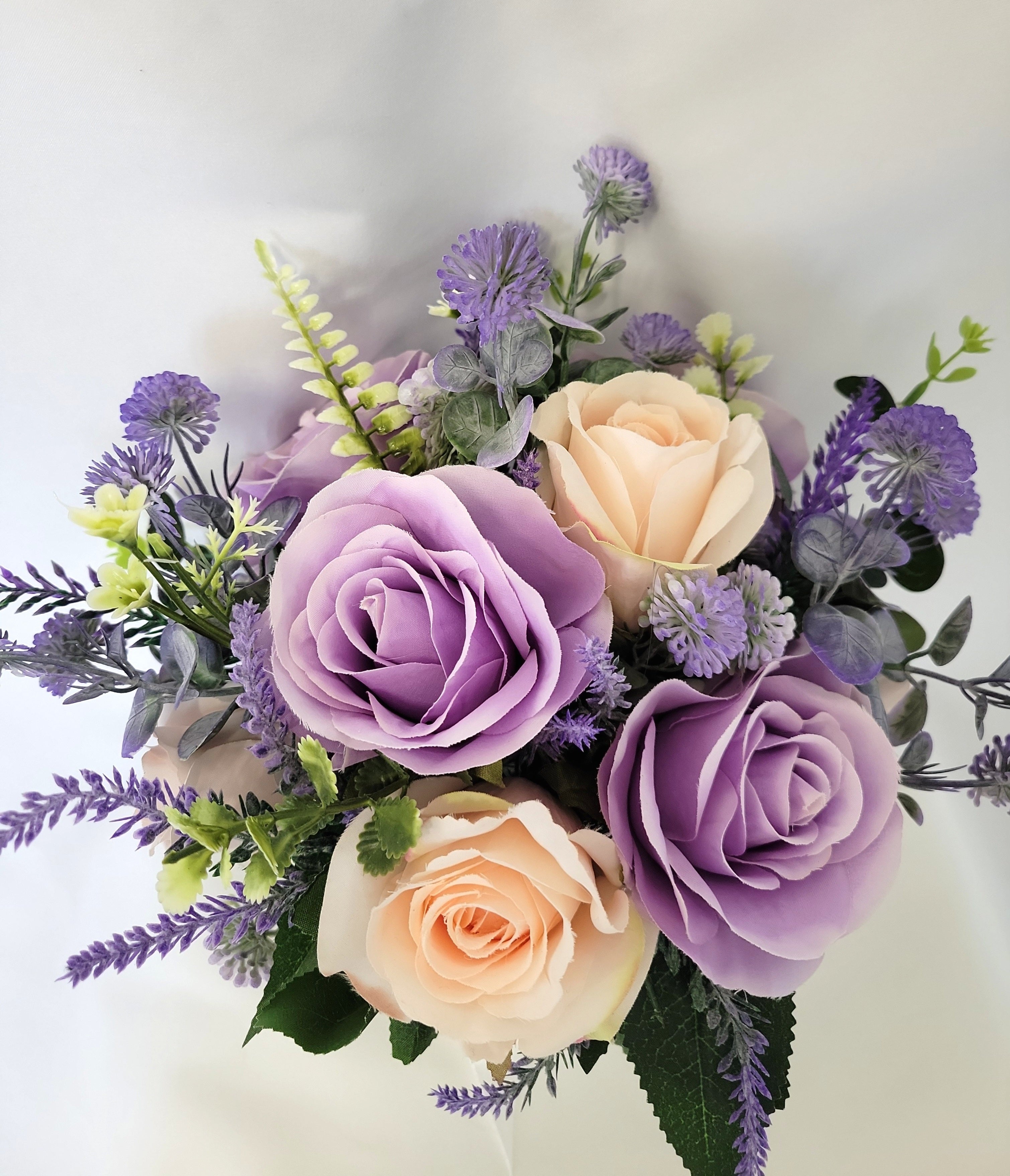 Pink and Purple Rose Bridal Bouquet