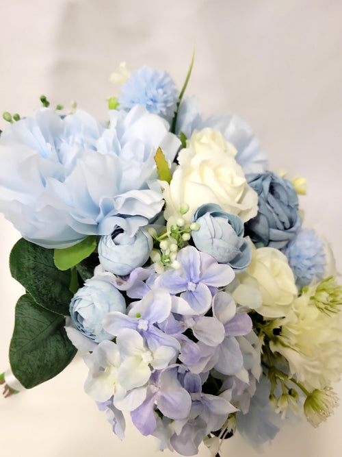 Artificial Baby Blue Bridal Bouquet