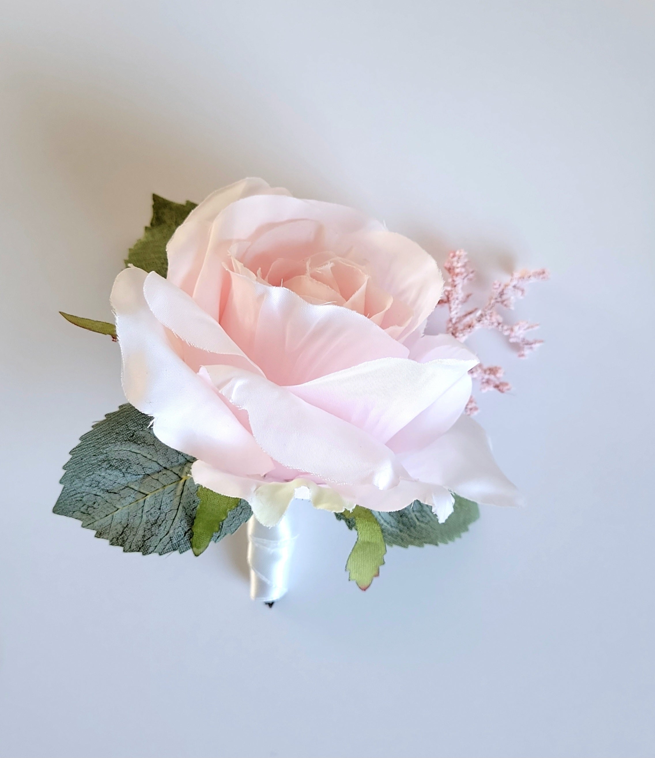 Pink Silk Rose Boutonniere