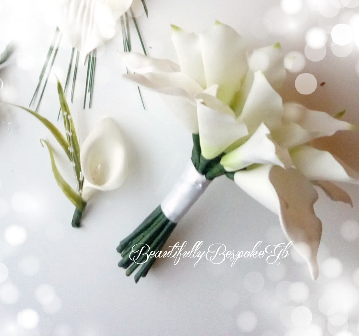 Artificial White Cala Lily Bridal Bouquet