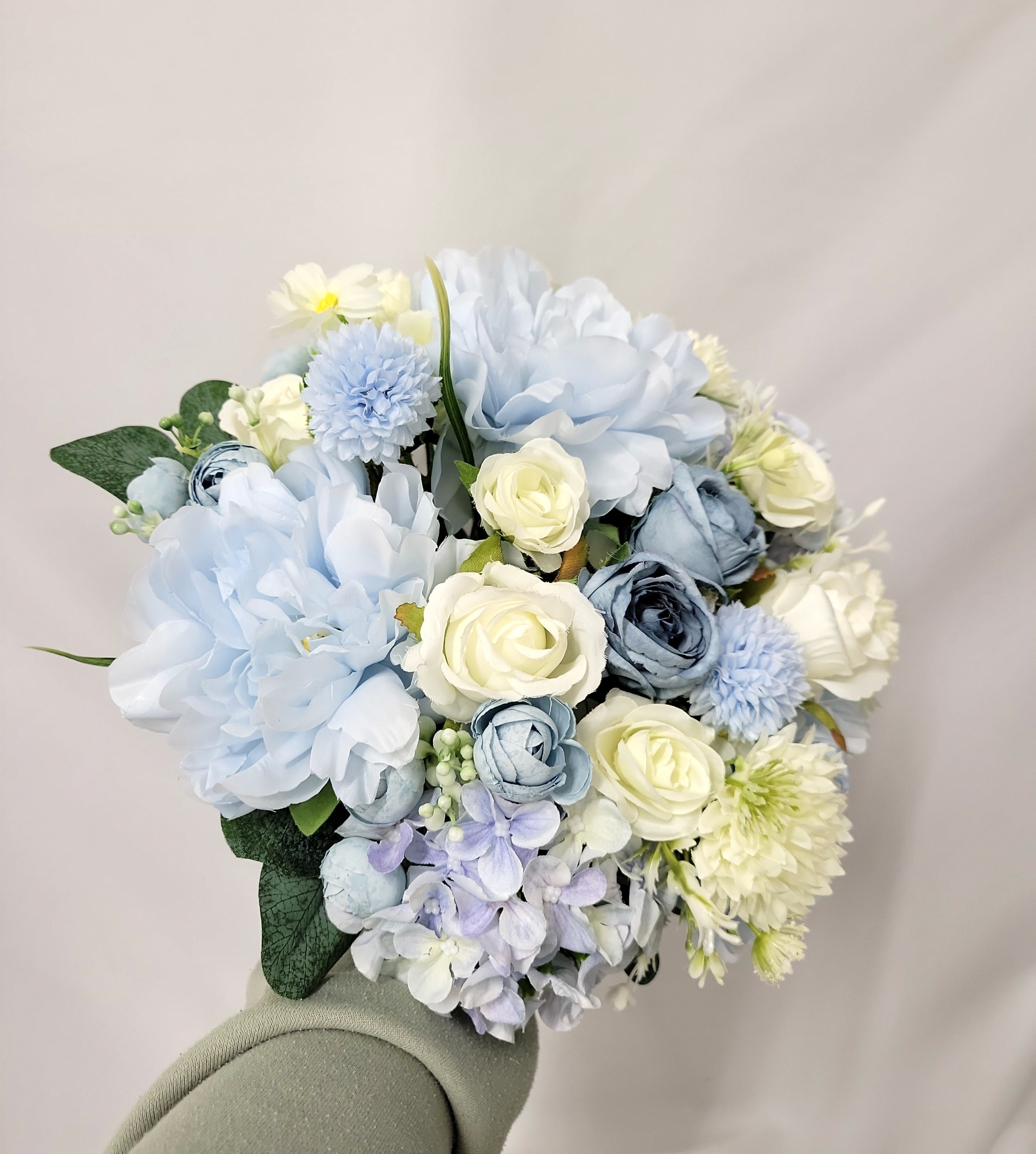 Artificial Baby Blue Bridal Bouquet