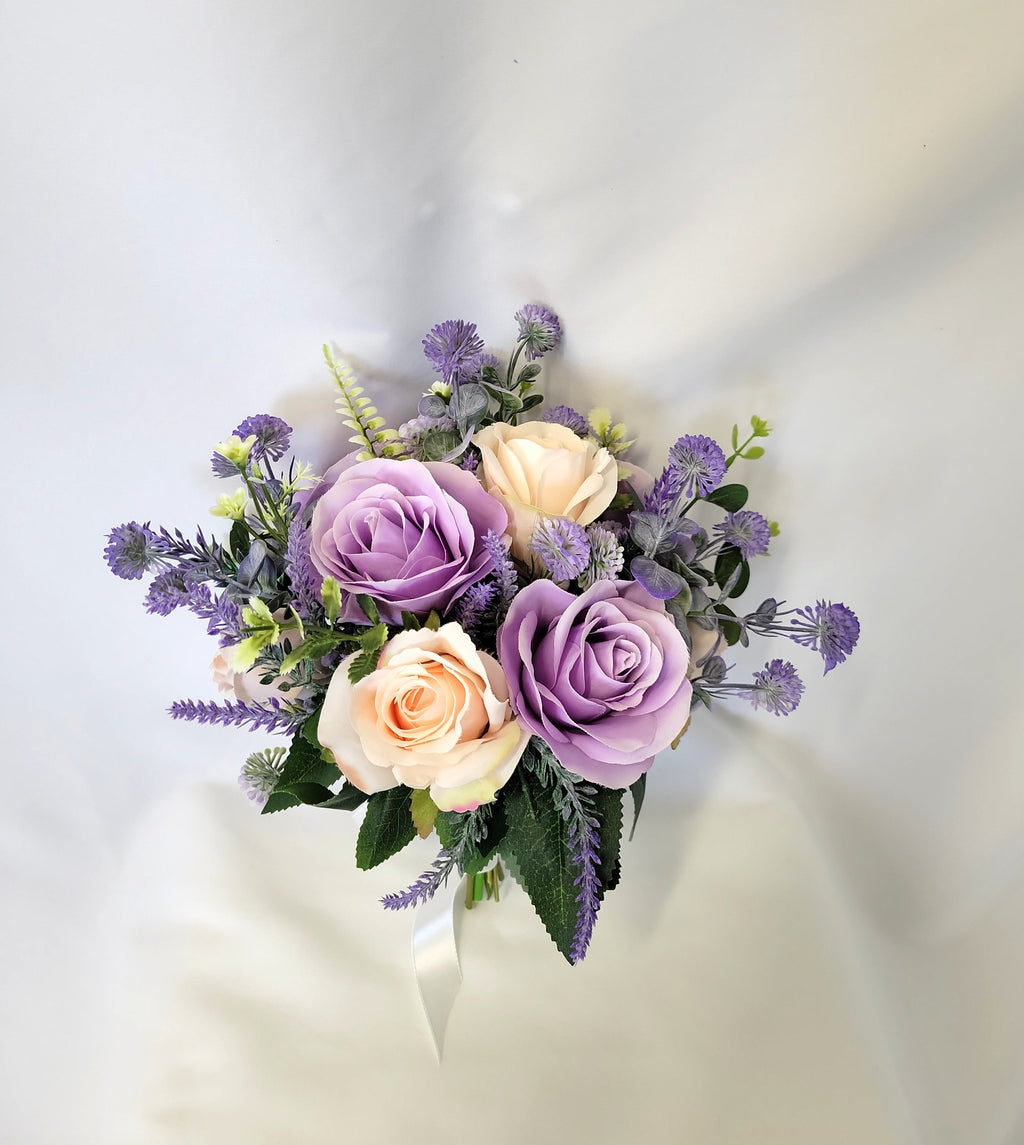 Pink and Purple Rose Bridal Bouquet