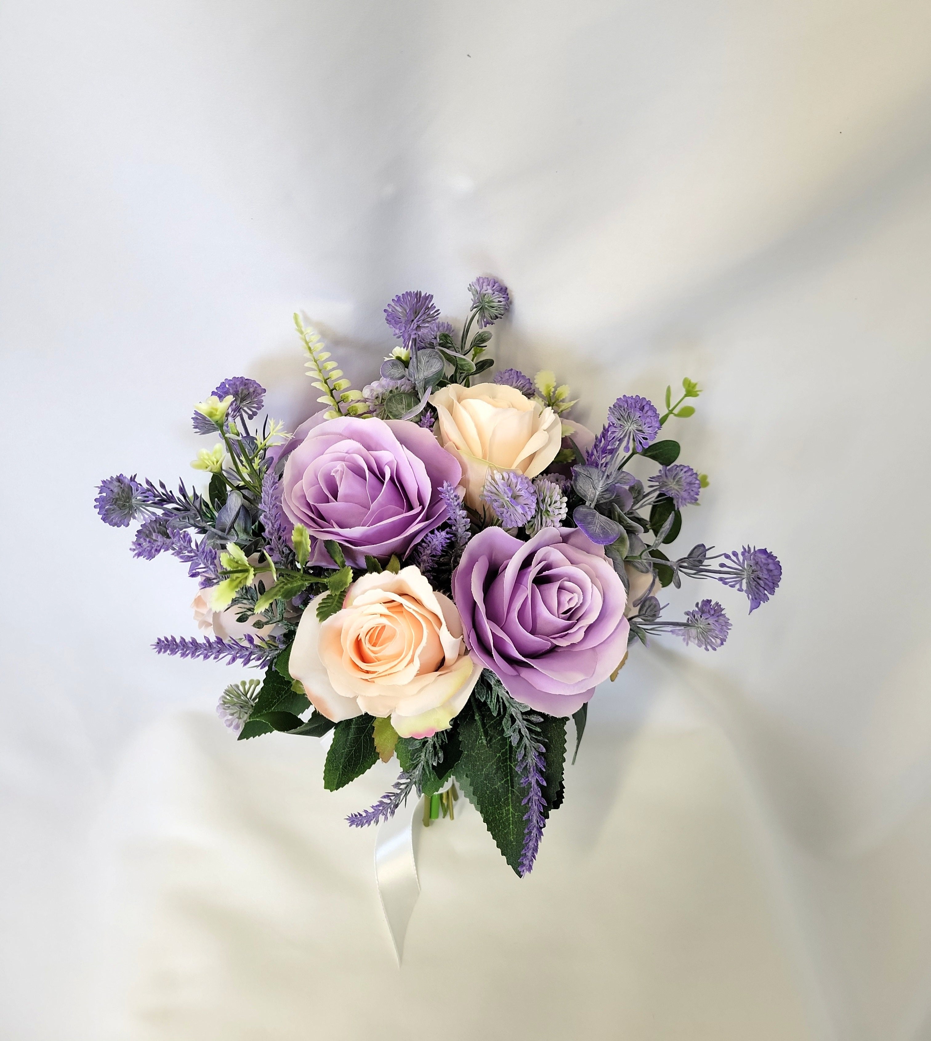 Pink and Purple Rose Bridal Bouquet