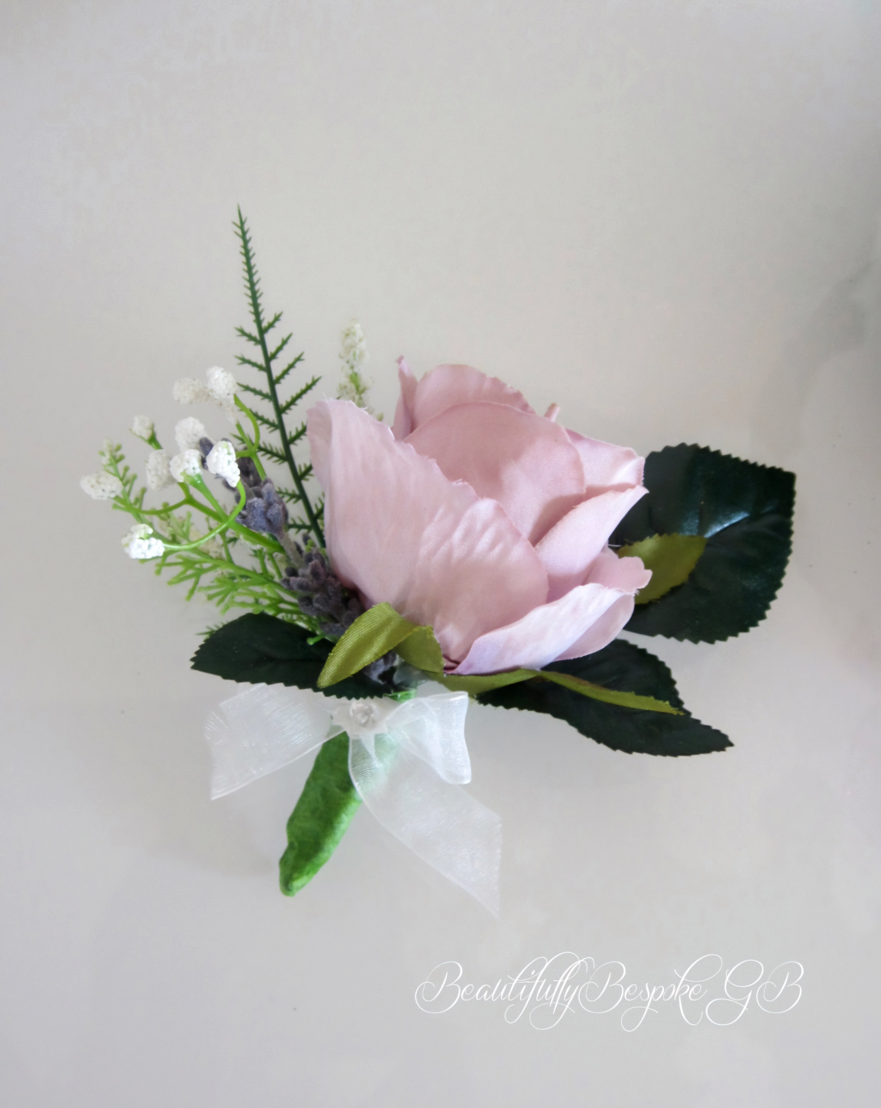 Lilac Silk Rose Boutonniere