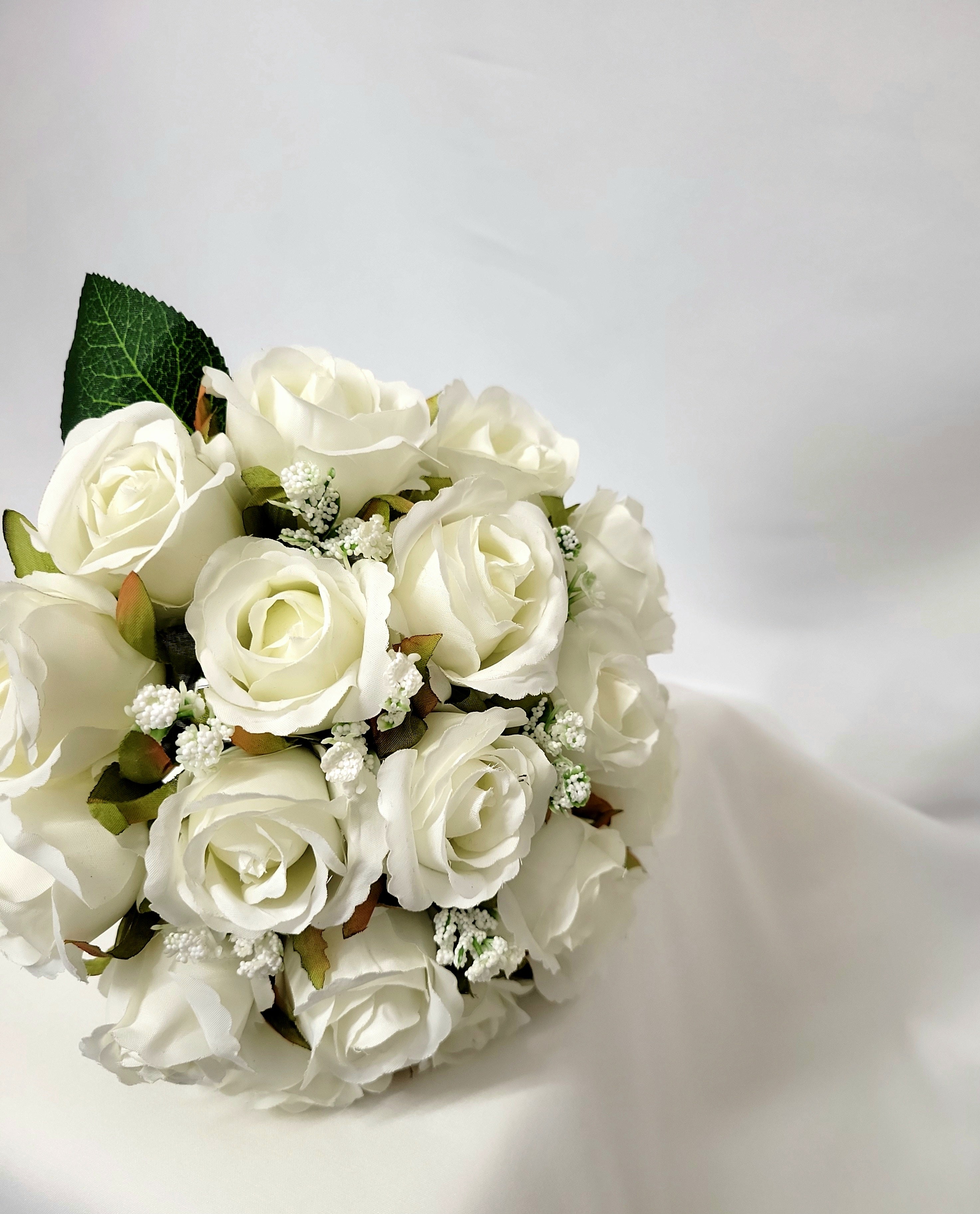 White Rose Bridesmaid Bouquet