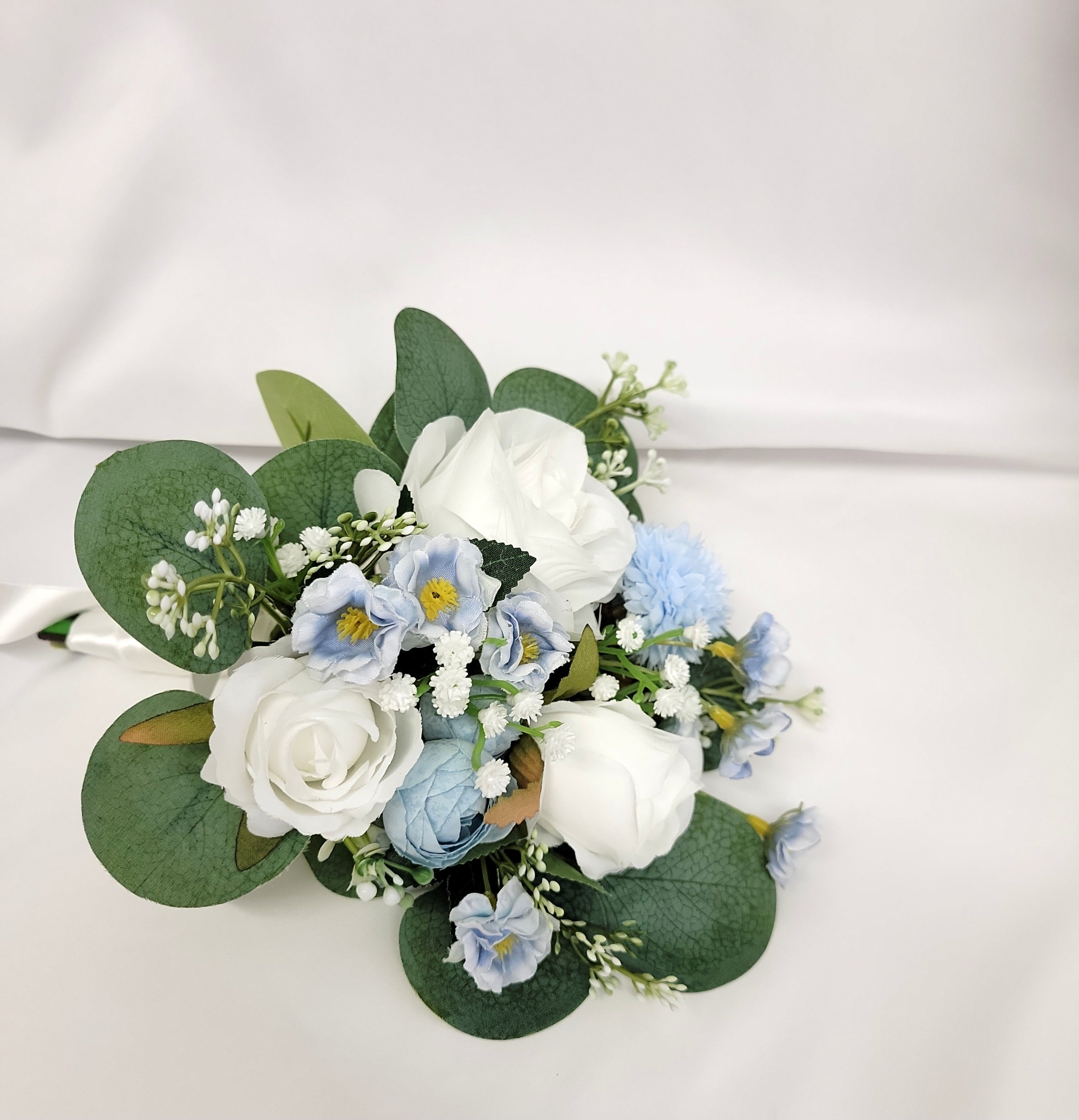 Blue & White Bridesmaid Bouquet/Flowergirl Posy