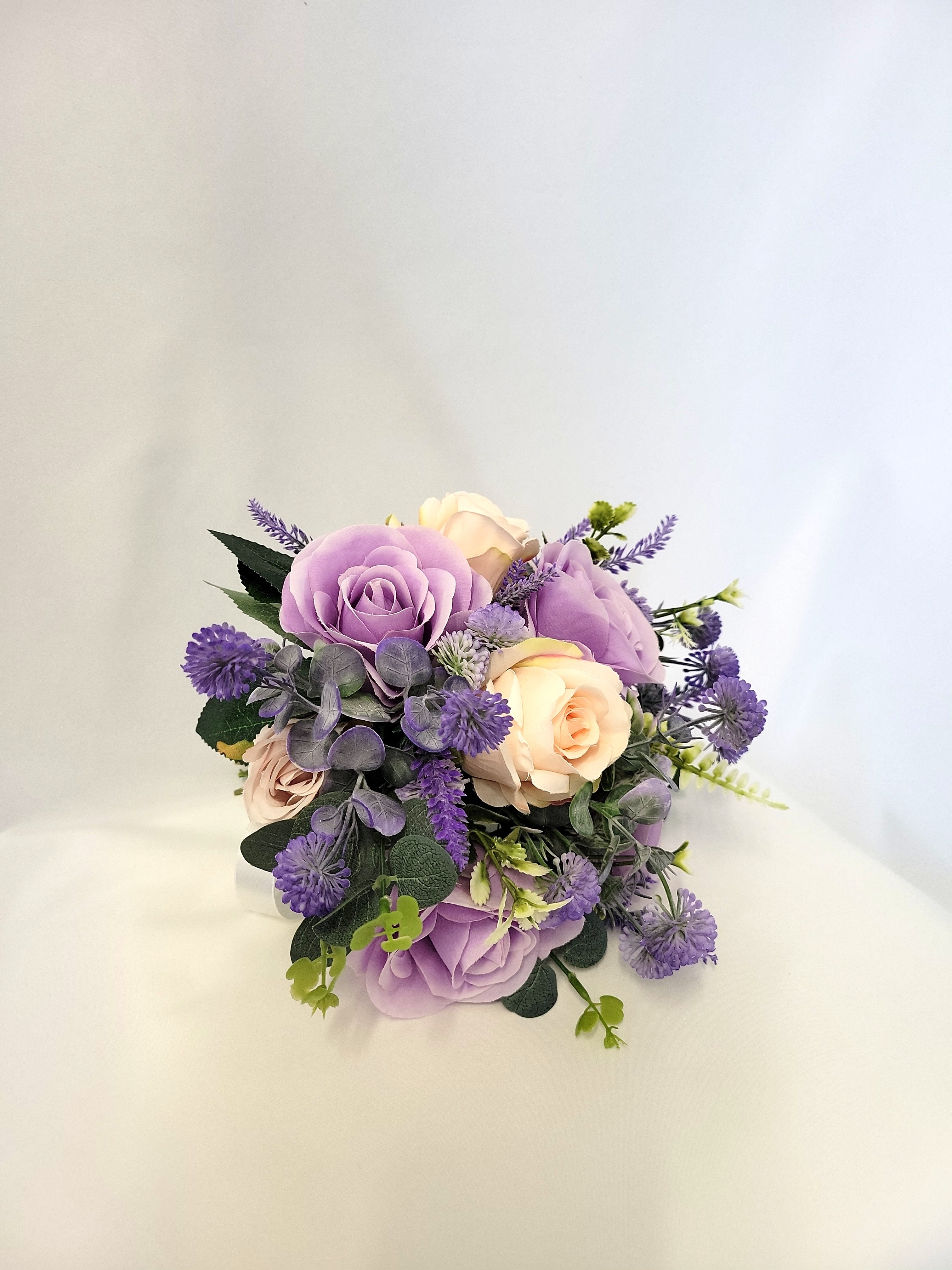 Pink and Purple Rose Bridal Bouquet