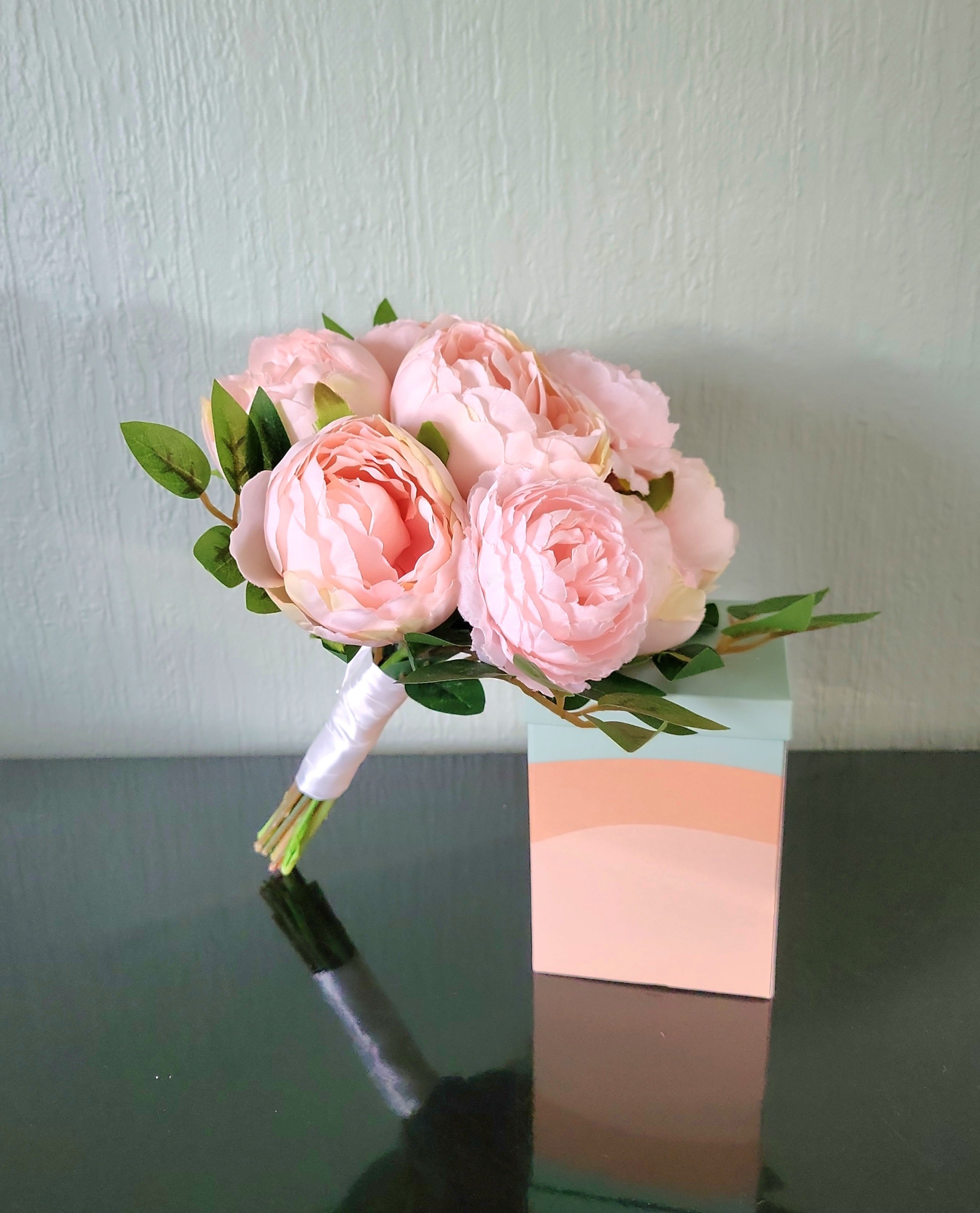 Artificial Pale Pink Peony Bridesmaid Bouquet