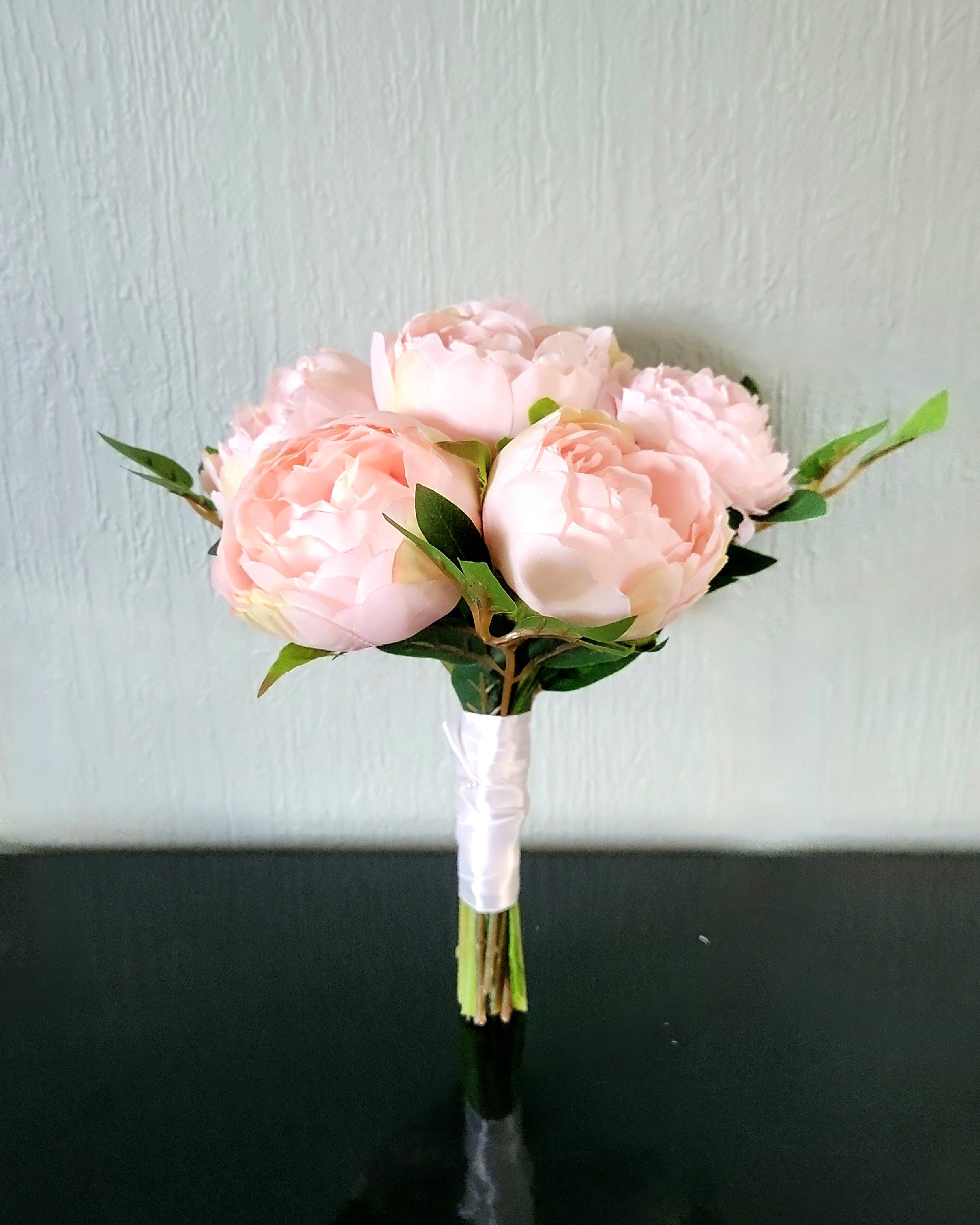 Artificial Pale Pink Peony Bridesmaid Bouquet