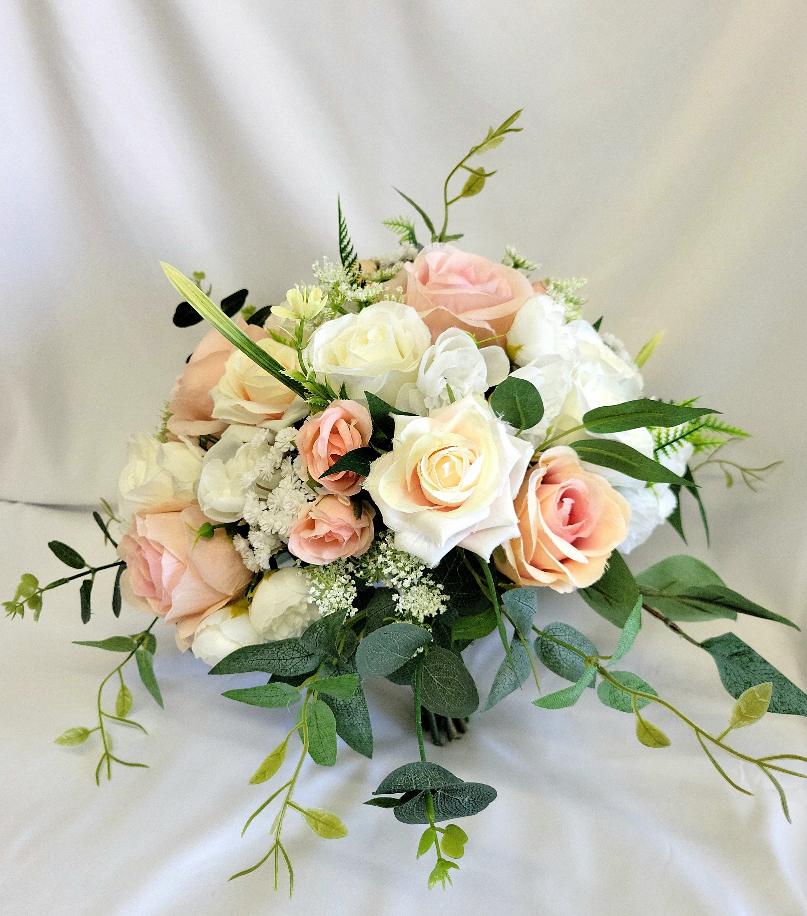 Vintage Style Pink & Ivory Bridal Bouquet