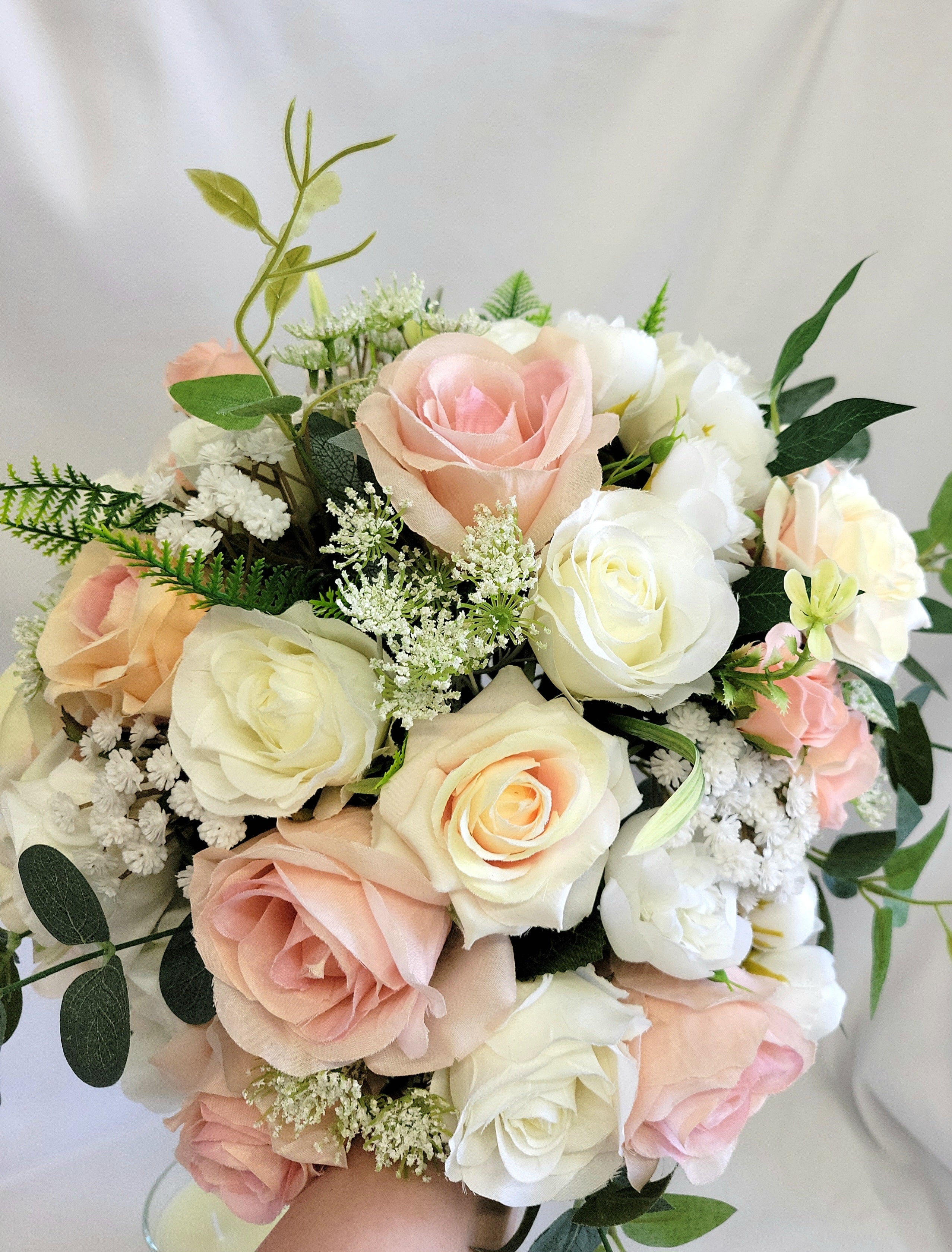 Vintage Style Pink & Ivory Bridal Bouquet