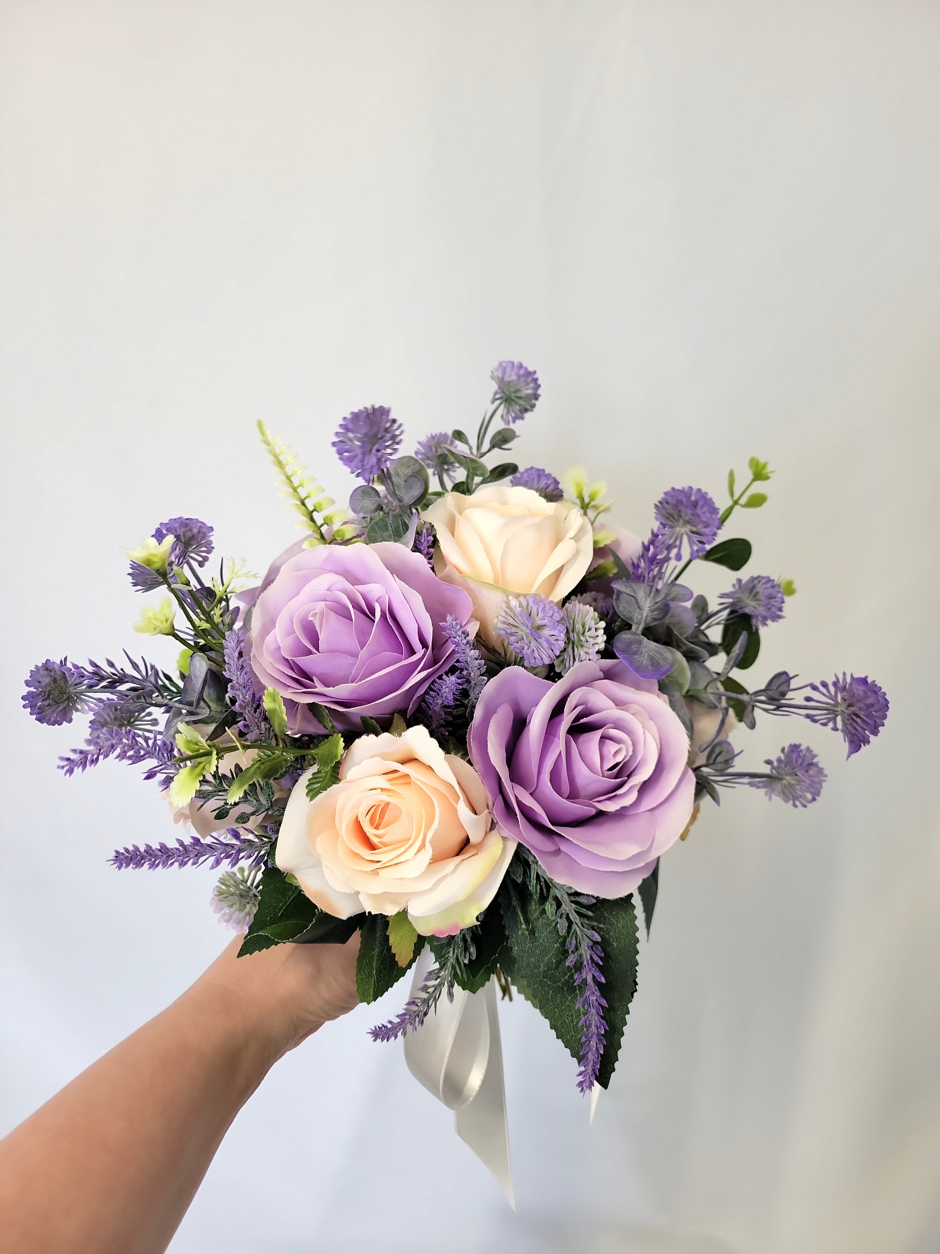 Pink and Purple Rose Bridal Bouquet