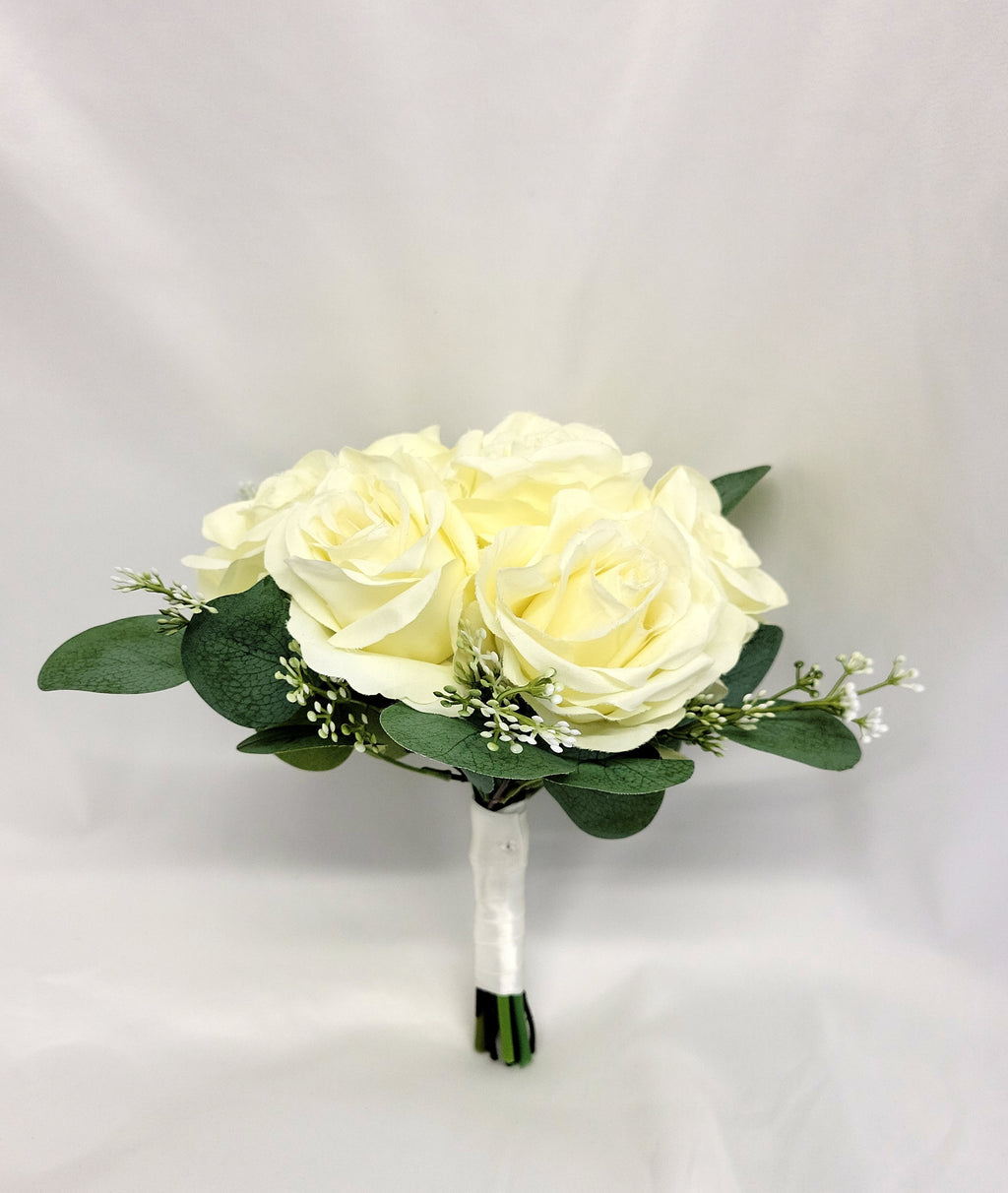 Ivory Artificial Rose Bridesmaid Bouquet