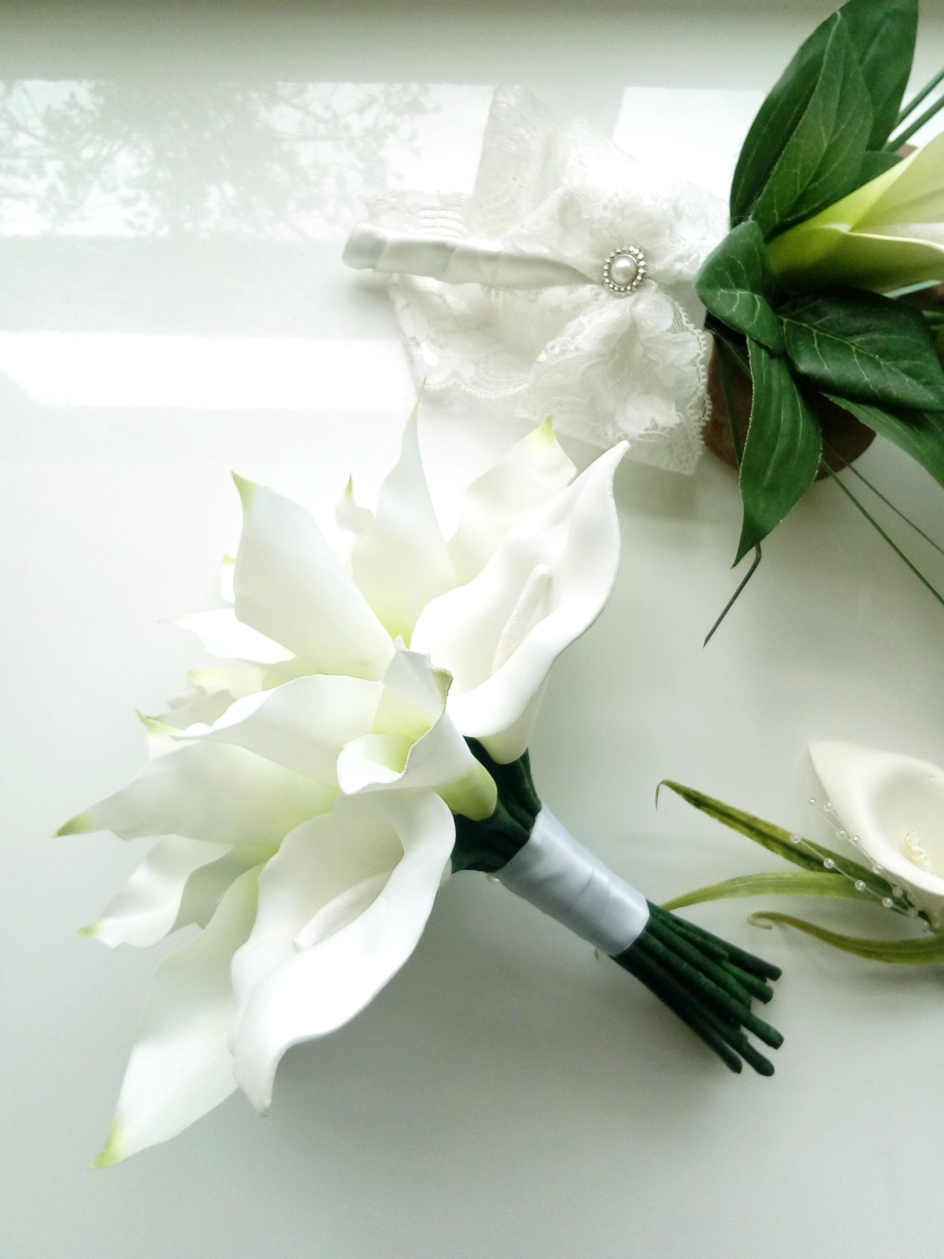 Artificial White Cala Lily Bridal Bouquet