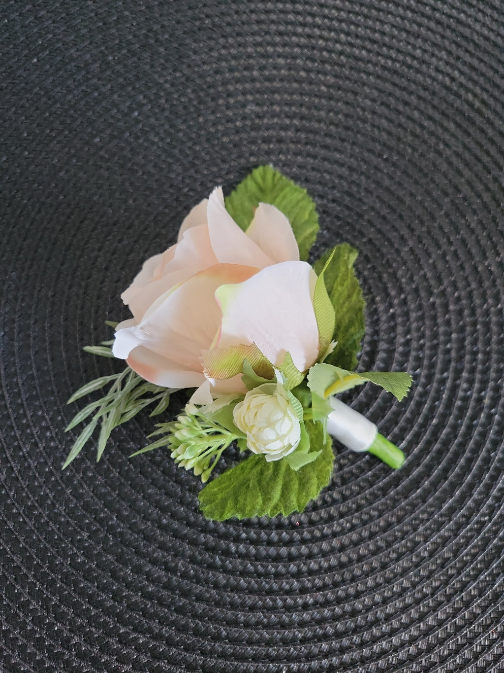 Artificial Pink & White Rose Bridal Bouquet