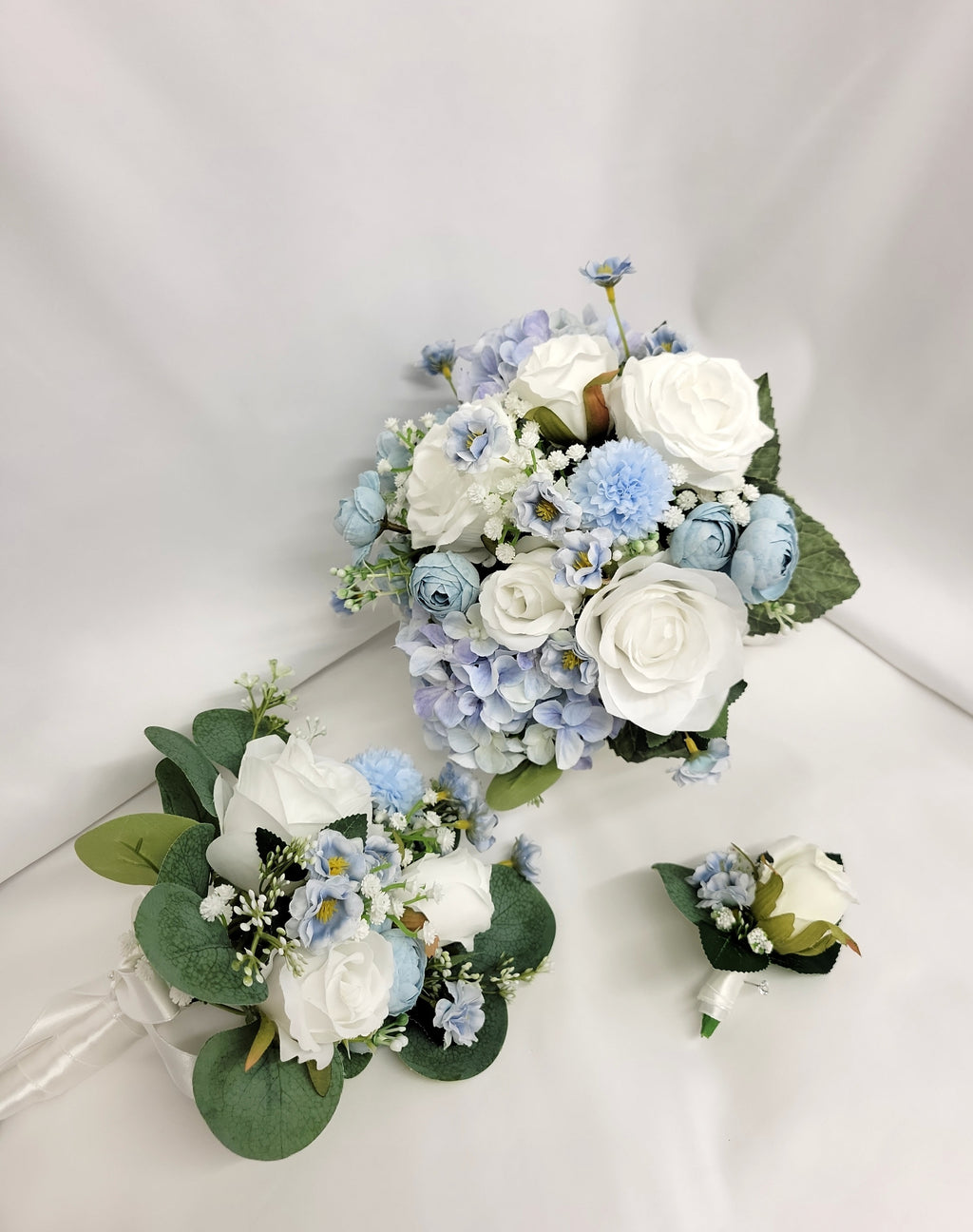 Blue & White Bridesmaid Bouquet/Flowergirl Posy
