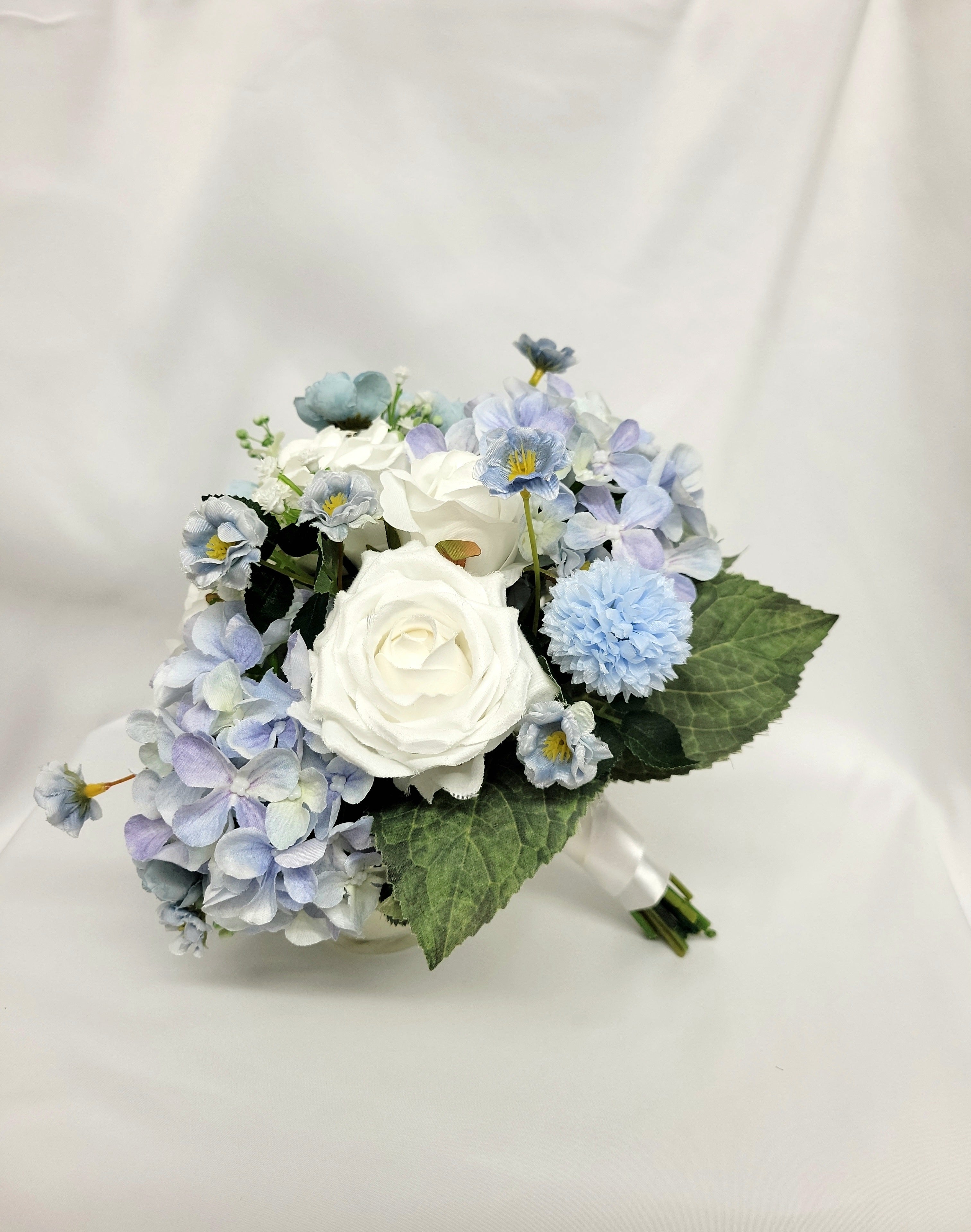 Blue & White Hydrangea Bridal Bouquet