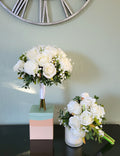 Artificial White Rose Bridal Bouquet