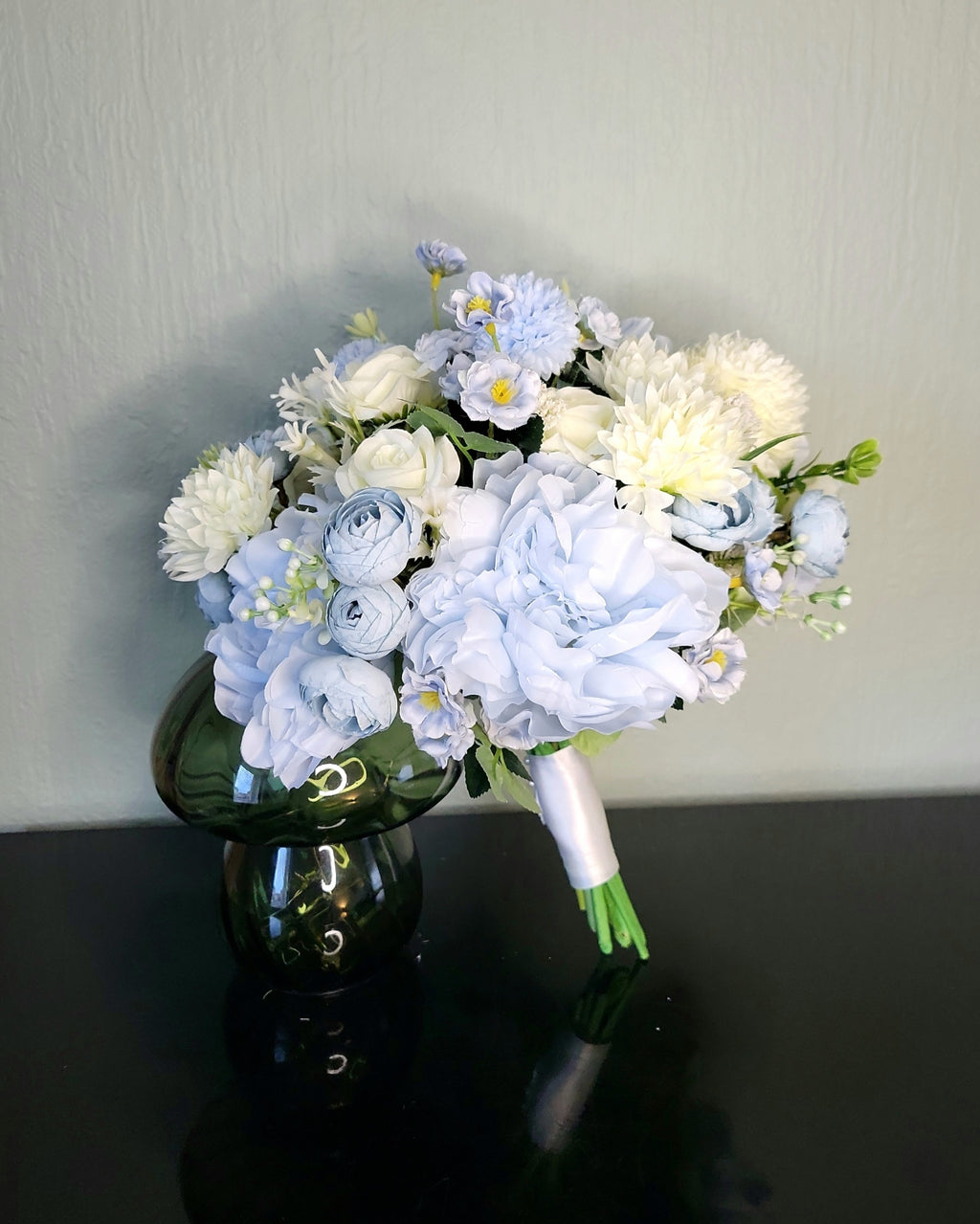 Artificial Baby Blue Bridal Bouquet