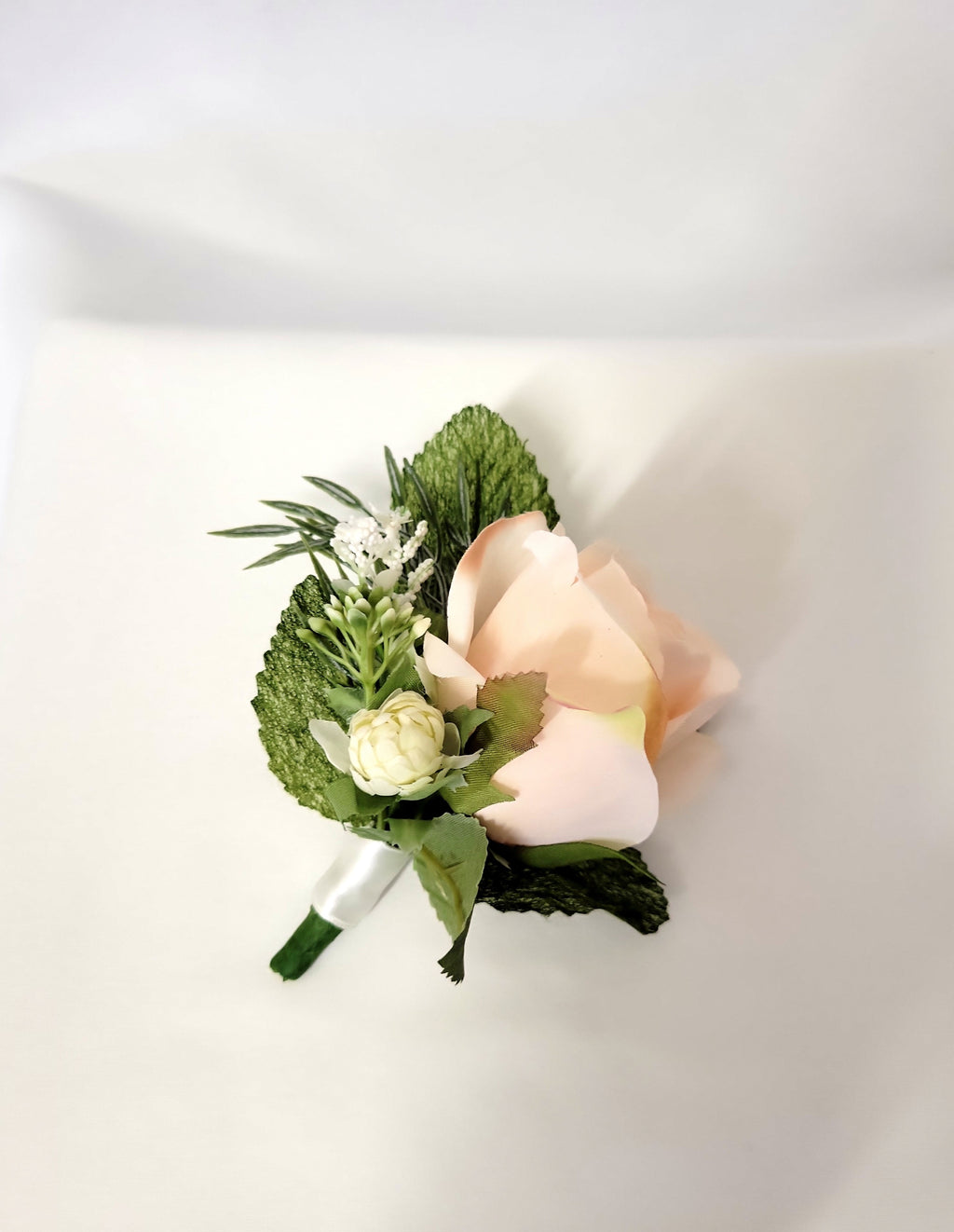 Pink Ivory and White Rose Bridal Bouquet