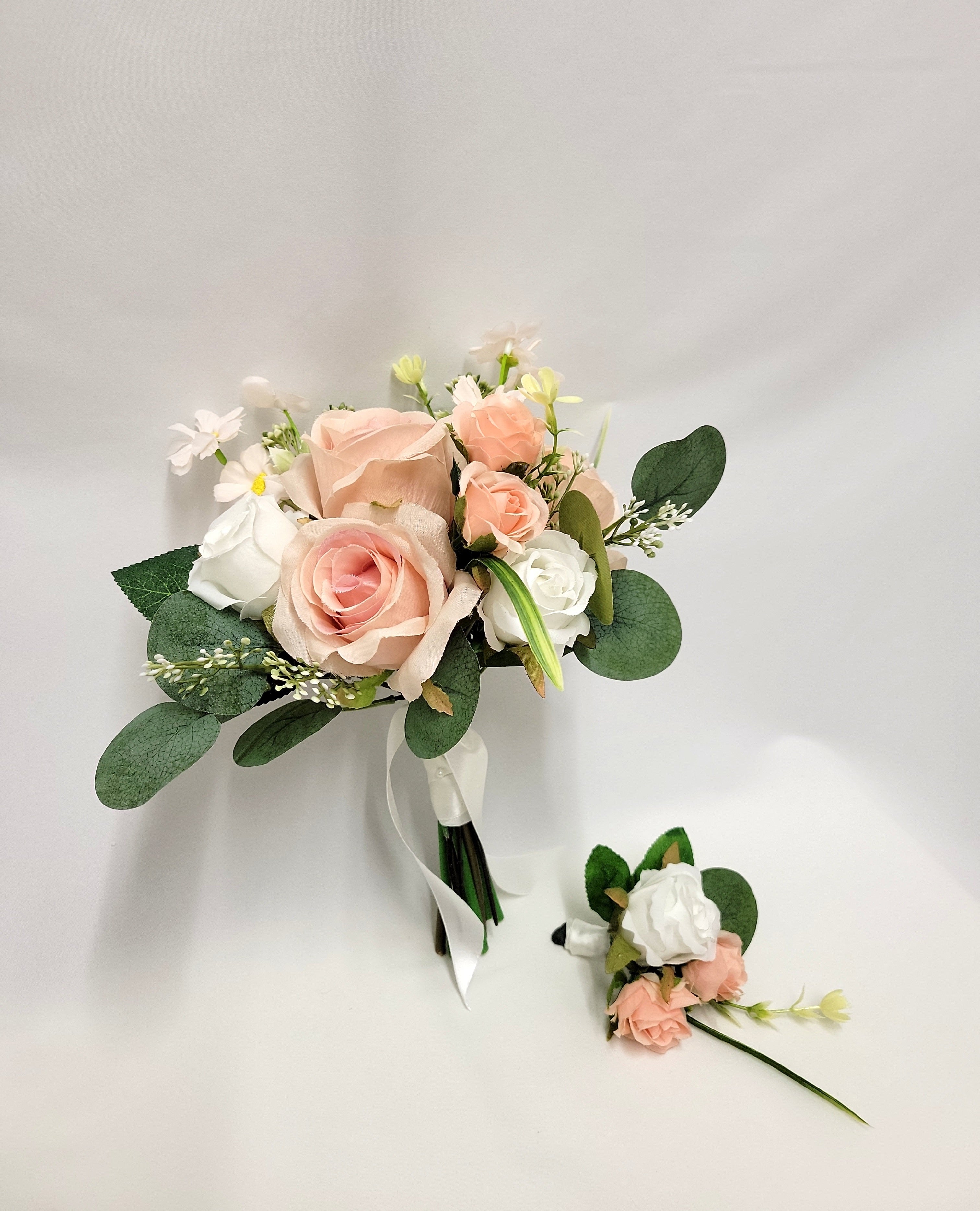 Vintage Style Pink & Ivory Bridal Bouquet