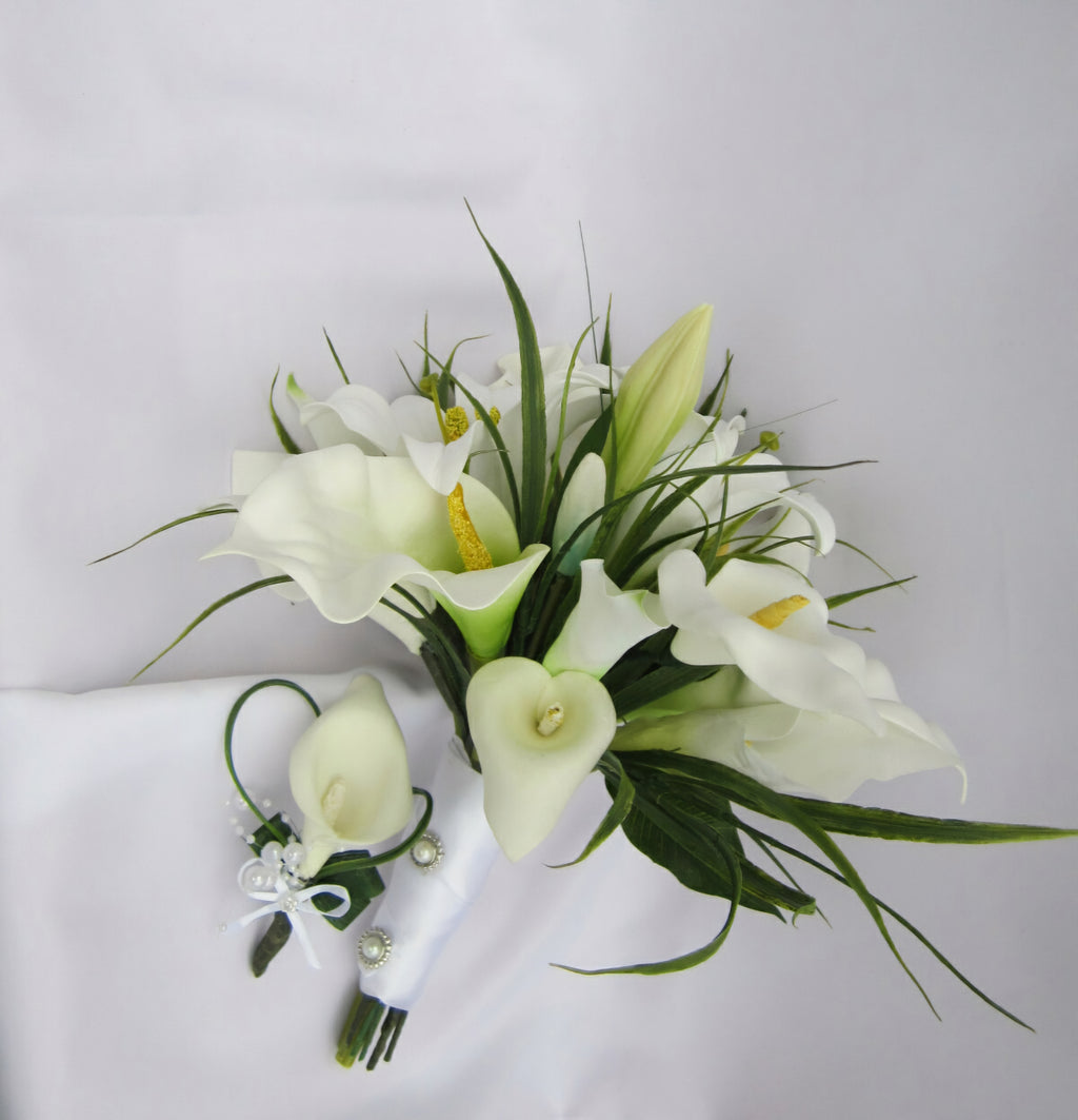 Artificial White Cala Lily Bridal Bouquet