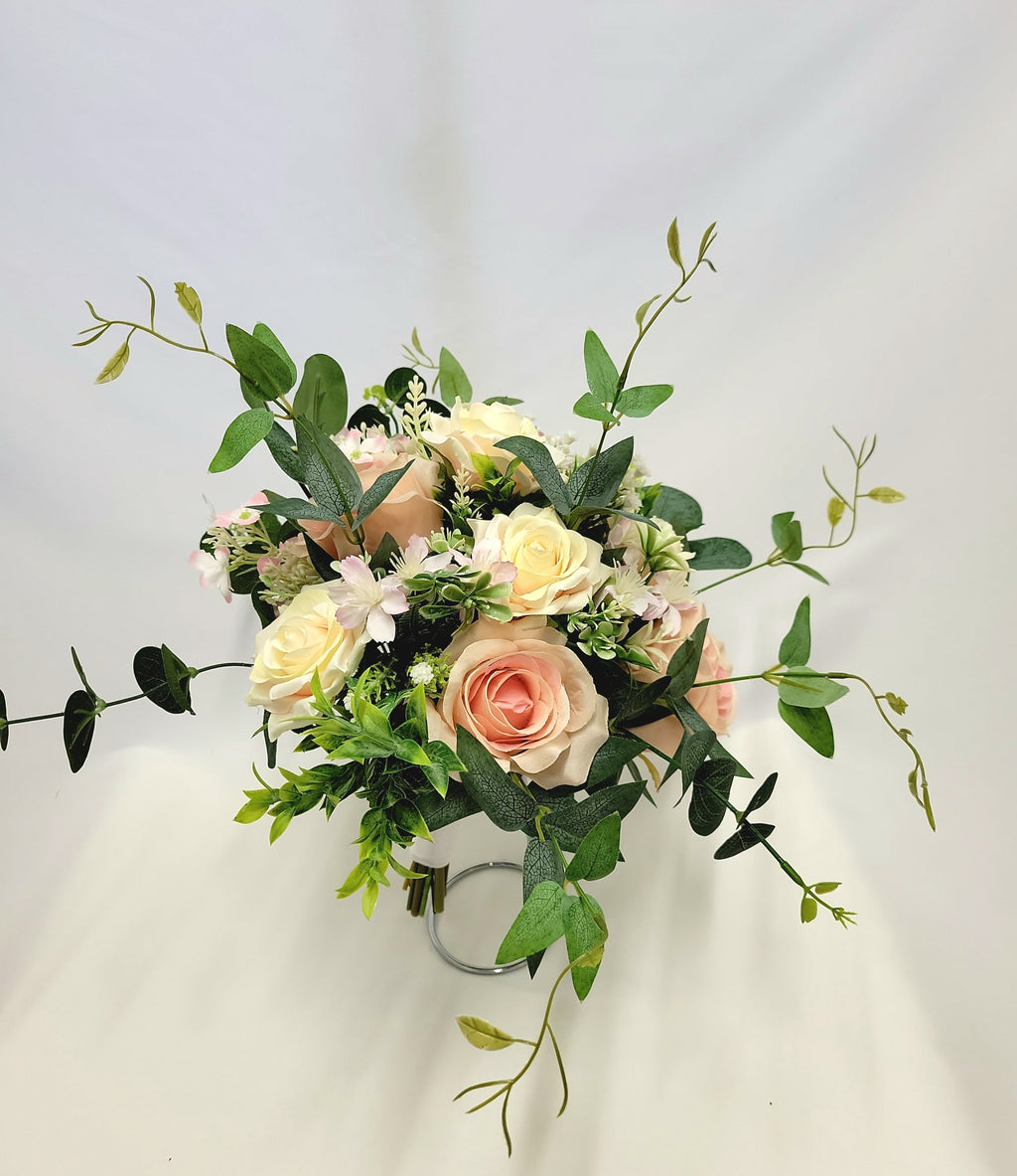 Artificial Bridal Bouquet in Vintage Pink