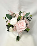 Artificial Pink & White Rose Bridal Bouquet